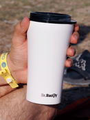 Dr.Bacty Apollo 2.0 keramikbeschichteter Kaffeebecher 360 ml - Glänzend Weiß