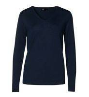 Ladies' Pullover V-New Royal Blue Melange