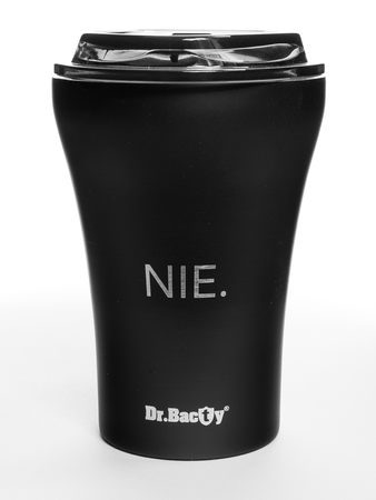 Eine Tasse mit Gravur Dr. Bacty Apollo nein - schwarz