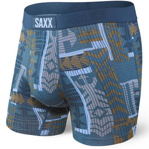 Herren-Schnelltrocknungs-Boxershorts SAXX VIBE Boxer Brief Patchwork - blau