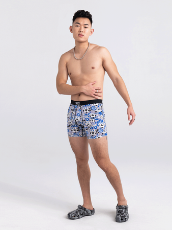 Bokserki męskie szybkoschnące SAXX VIBE Boxer Brief piłki- niebieskie