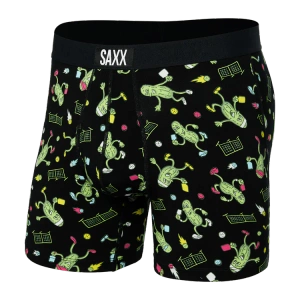 Herren-Boxershorts SAXX ULTRA Boxer Brief mit Streifen - grau