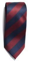 Striped tie by FROST brand, navy/burgundy.