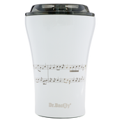 Coffee thermal mug with ceramic coating Dr. Bacty Apollo 227 ml Five-line - white