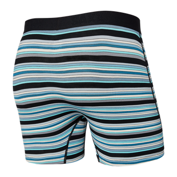 Herrenunterhosen bequem SAXX ULTRA Boxer Brief Fly Streifen - blau