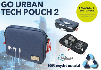 organizer für kabel TROIKA go urban tech pouch 2 - marineblau