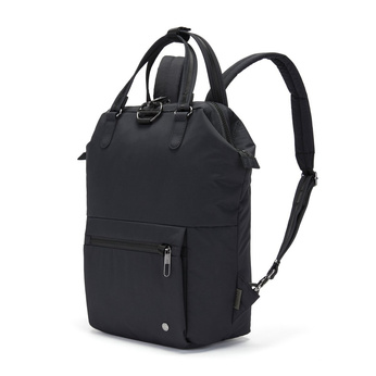 Kleiner diebstahlsicherer Damenrucksack Pacsafe Citysafe CX Econyl® – schwarz