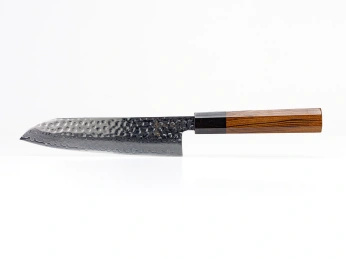 Aka Tori Engraved Damascus Steel 7" Santoku Knife - Tokyo Hammer