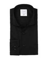 Poplinlong -Hülle moderner Fit Black von ID, Czarny