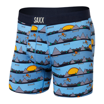 Bokserki męskie SAXX ULTRA Boxer Brief Leniwa rzeka - niebieskie