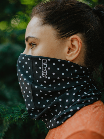 Multifunktionaler Schal Dr. Bacty Polka Punkte schwarz