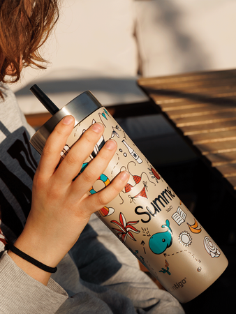 Thermal mug with straw Contigo Luxe Tumbler 720 ml - Summer - Brown Sugar