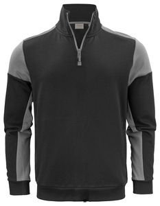 Zweifarbiger Half-Zip-Pullover der Marke Printer - Schwarz - Grau.