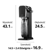 Saturator do wody gazowanej SodaStream ART czarny'+ 1 butelka + nabój CO2