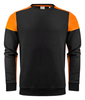 Dwukolorowa bluza Prime Crewneck marki Printer - Czarno - pomarańczowa