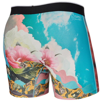 Men's sports boxer briefs SAXX VOLT Boxer Brief morning flowers - blue.