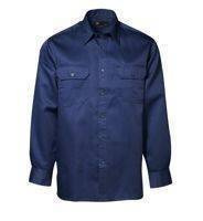 ID polyester/cotton work shirt, navy blue