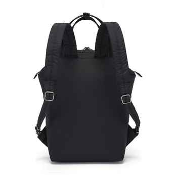 Kleiner diebstahlsicherer Damenrucksack Pacsafe Citysafe CX Econyl® – schwarz