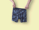 Herren-Schnelltrocknungsboxershorts SAXX VIBE Boxer Brief mit Leopardenmuster - blau