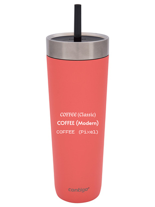 Thermobecher mit strohhalm Luxe Tumbler 720ml mit Gravur - Coral