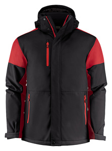 Zweifarbige gefütterte Softshelljacke Prime Padded Softshell von Printer - Rot - Schwarz.