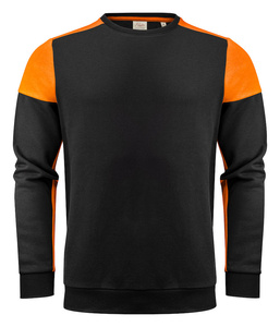 Zweifarbiger Prime Crewneck Hoodie der Marke Printer - Schwarz - Orange.