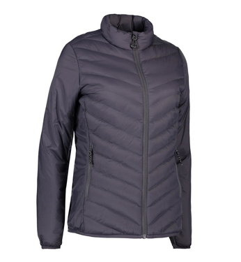 Frauen mit gesteppten silbergrauen silbergraue Jacke von Frauen, grau