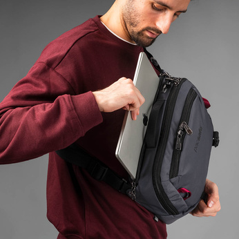 Torba miejska na laptopa antykradzieżowa Pacsafe EXP - ciemnoszara
