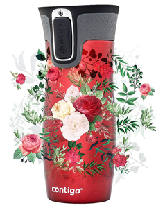 Thermobecher Contigo West Loop 2.0 470 ml rot - Blumen