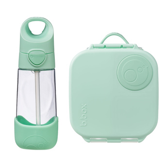B.Box Zestaw Mini Lunchbox + Butelka tritanowa ze słomką 450ml Spearmint