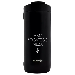 Thermal mug 2-in-1 Dr.Bacty Notus Rich Husband's Wife - black.