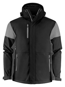 Zweifarbige gefütterte Softshelljacke Prime Padded Softshell von Printer - Schwarz - Grau.