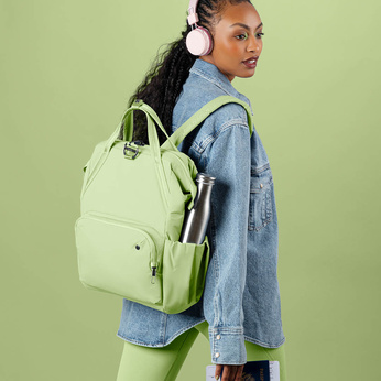 Pacsafe Citysafe CX Econyl Anti-Diebstahl-Rucksack für Frauen - lindgrün