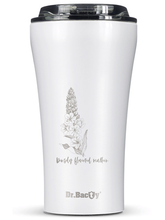 Thermal Coffee Mug Dr.Bacty Apollo 2.0 360 ml "Dziewanna wielkokwiatowa" – White