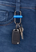 keychain with 3 TROIKA 2-way key rings - blue.