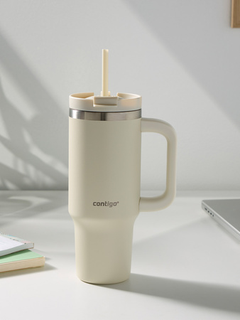Thermal water mug with engraving Contigo Streeterville Tumbler 1200 ml - Oatmilk