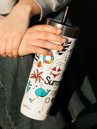Thermal mug with straw Contigo Luxe Tumbler 720 ml - Summer - Salt