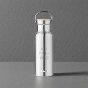 Dr.Bacty Iris 500 ml Thermoflasche - silber - personalisiert mit Gravur