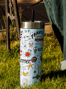 Thermal mug with straw Contigo Luxe Tumbler 720 ml - Summer - Periwinkle