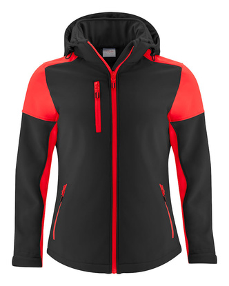 Softshell mit abnehmbarer Kapuze Prime Softshell Lady von der Marke Printer - Schwarz - Rot