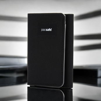Portfel antykradzieżowy składany RFID Pacsafe  - czarny