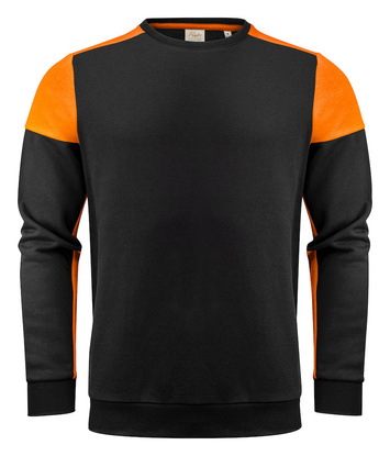 Zweifarbiger Prime Crewneck Hoodie der Marke Printer - Schwarz - Orange.