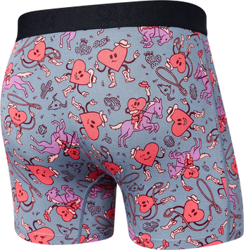 Men's quick-drying SAXX VIBE Boxer Briefs with hearts - gray.