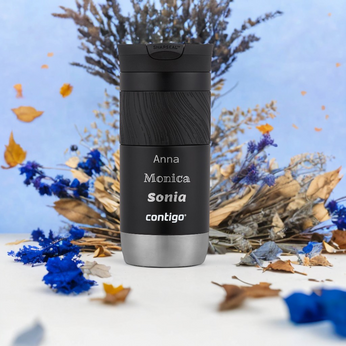 Contigo Byron 2.0 470ml Thermobecher mit Gravur - Schwarz glänzend