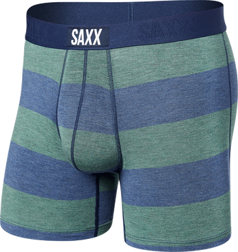 Bokserki męskie szybkoschnące SAXX VIBE Boxer Brief  w pasy - granatowe