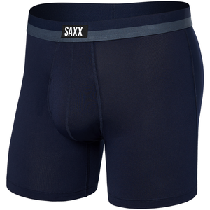 Sportliche Herren-Boxershorts mit Eingriff SAXX SPORT MESH Boxer Brief Fly - marineblau.