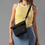 Erweiterbare diebstahlsichere Damenhandtasche Pacsafe Citysafe CX Econyl® – Schwarz