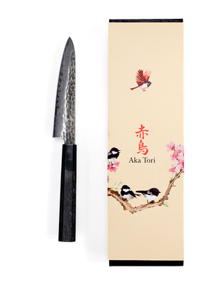 Exklusives Aka Tori Tokyo Black 5" Allzweckmesser aus Damaszener Stahl – Business-Geschenk mit Gravuroption
