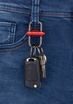 keychain with 3 TROIKA 2-way key rings - red