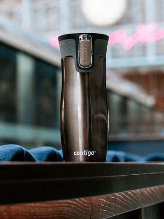 Thermal mug Contigo West Loop 2.0 with custom inscription-engraved - Latte